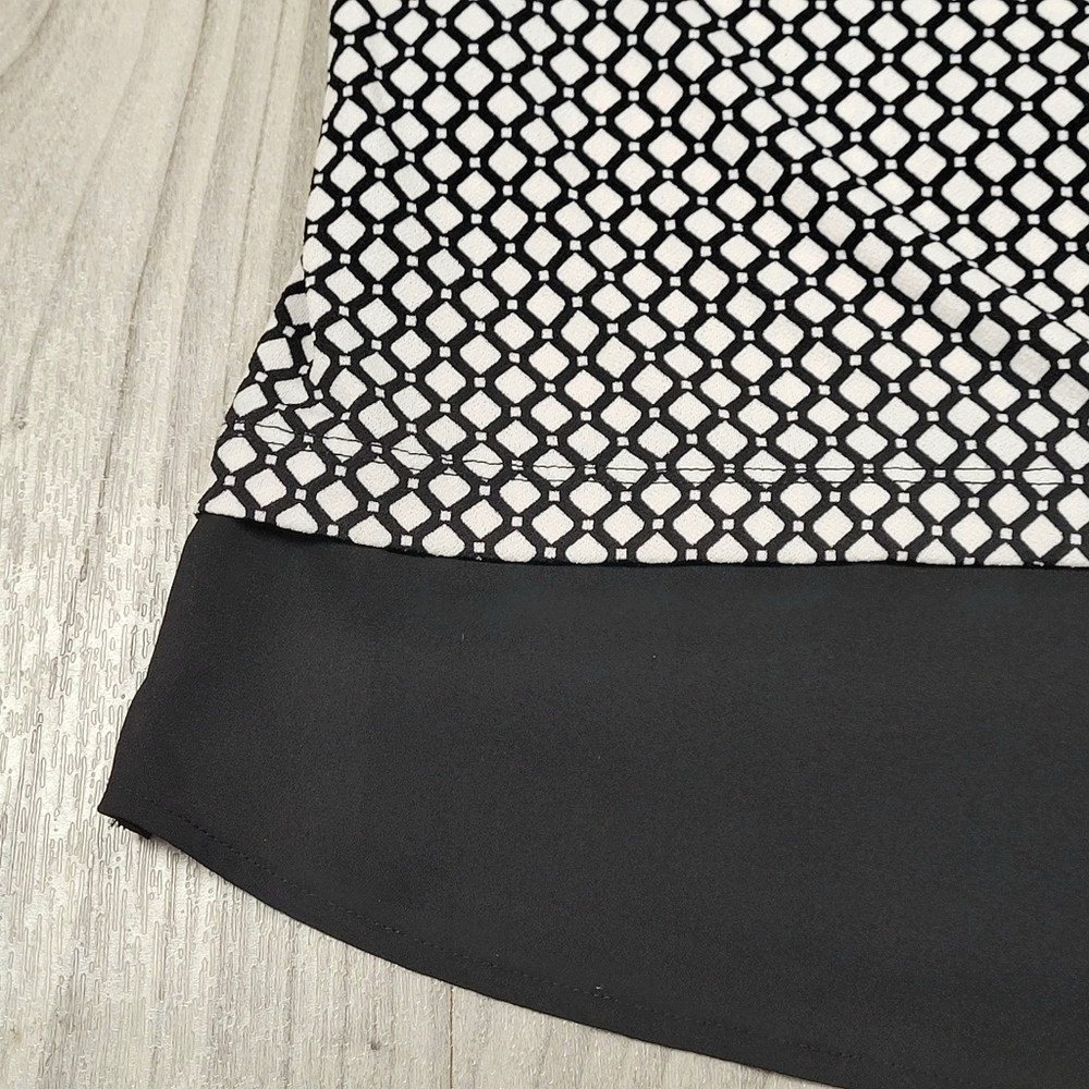 Adrianna Papell Blouse Plus 1X Crepe Slinky Stretch Layered 3/4 Sleeve Slits - Picture 9 of 9